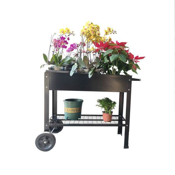 Rolling Mobile Raised Garden Bed Cart Planter Garden Bed Cart - www.Shopthatapp.com
