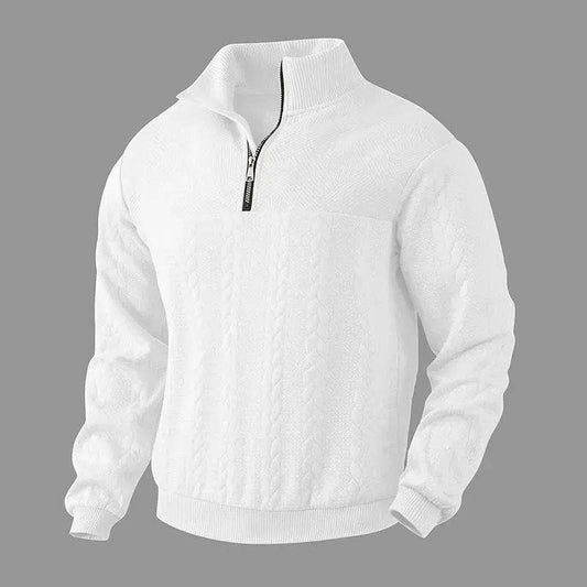 Casual Autumn Winter Half Zip Stand Collar Pullover Sweater top  Men - www.Shopthatapp.com