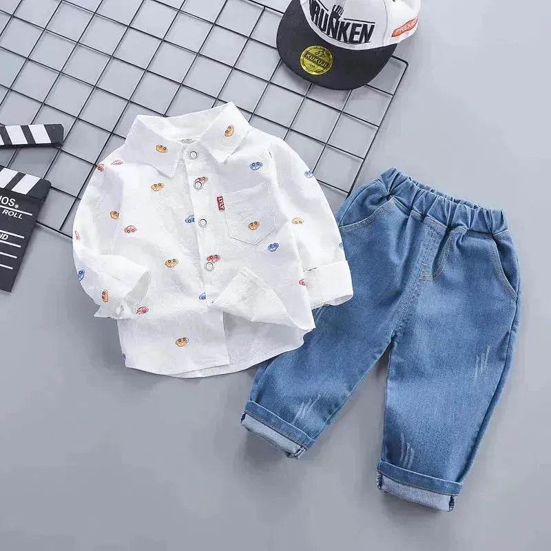 Children's Clothing Autumn Clothing Casual Long sleeve Shirt Two-piece for Boys - www.Shopthatapp.com