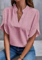 Summer Short-sleeved Chiffon Shirt New V-neck blouse Women's Casual Versatile Clothing Evening Tops for Women - www.Shopthatapp.com