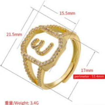 Fashion Micro Inlaid Zircon Arab Letters Ring for women - www.Shopthatapp.com