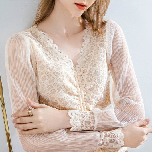 Summer Women Temperament  Work Office lace blouse top - www.Shopthatapp.com