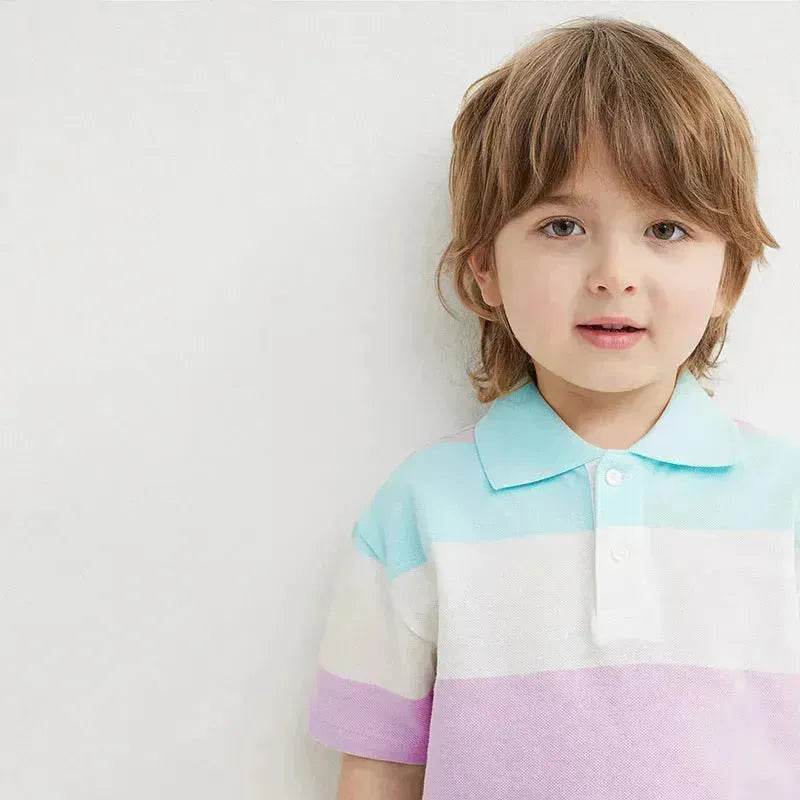 Polo Shirt  for boys Short Sleeve Striped  cotton shirt for baby boys - www.Shopthatapp.com