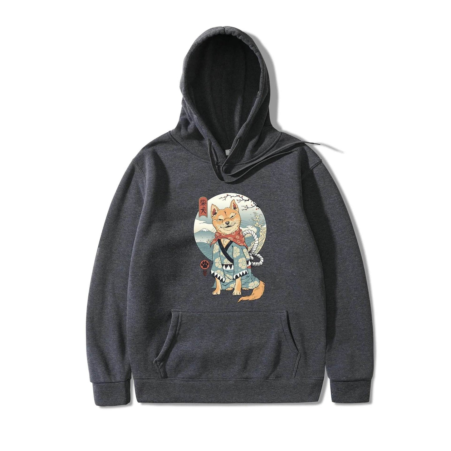 Women Shiba Inu Dog Illustration Printed Casual Hooded Sweater - www.Shopthatapp.com