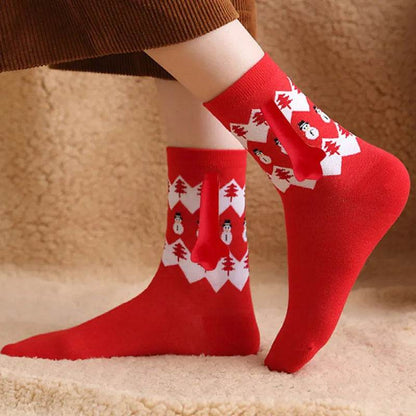 Christmas Stockings Autumn Winter Cotton Magnet Lodestone Hand Tube Socks - www.Shopthatapp.com