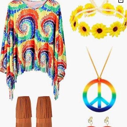 Tie Dye Cloak Costume Halloween Party Clothing Suit - www.Shopthatapp.com