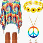 Tie Dye Cloak Costume Halloween Party Clothing Suit - www.Shopthatapp.com