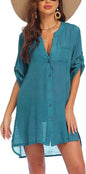 European And American Sun Protection Women Beach Linen Shirt dress - www.Shopthatapp.com