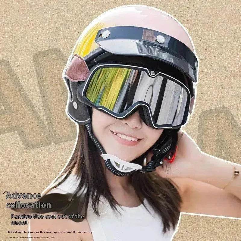 3C Certified Electric Sports Motorcycle Bike Retro Helmet Men And Women - www.Shopthatapp.com #