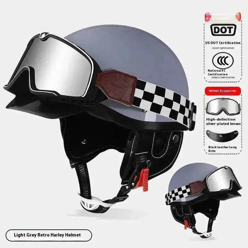 3C Certified Electric Sports Motorcycle Bike Retro Helmet Men And Women - www.Shopthatapp.com #