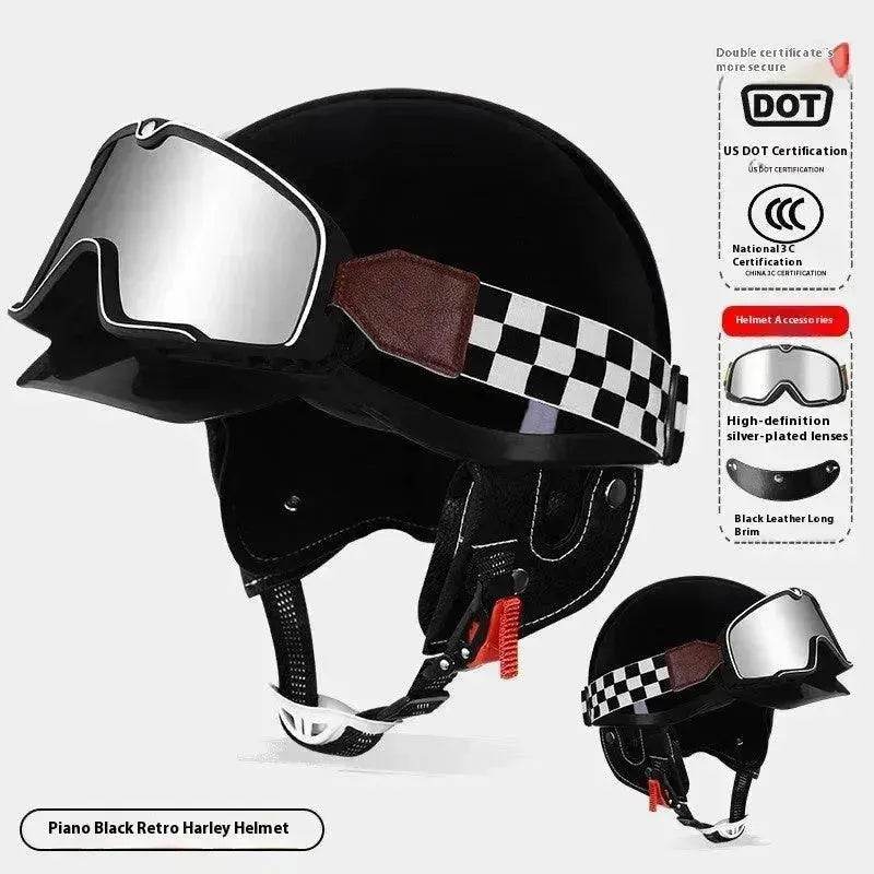 3C Certified Electric Sports Motorcycle Bike Retro Helmet Men And Women - www.Shopthatapp.com #