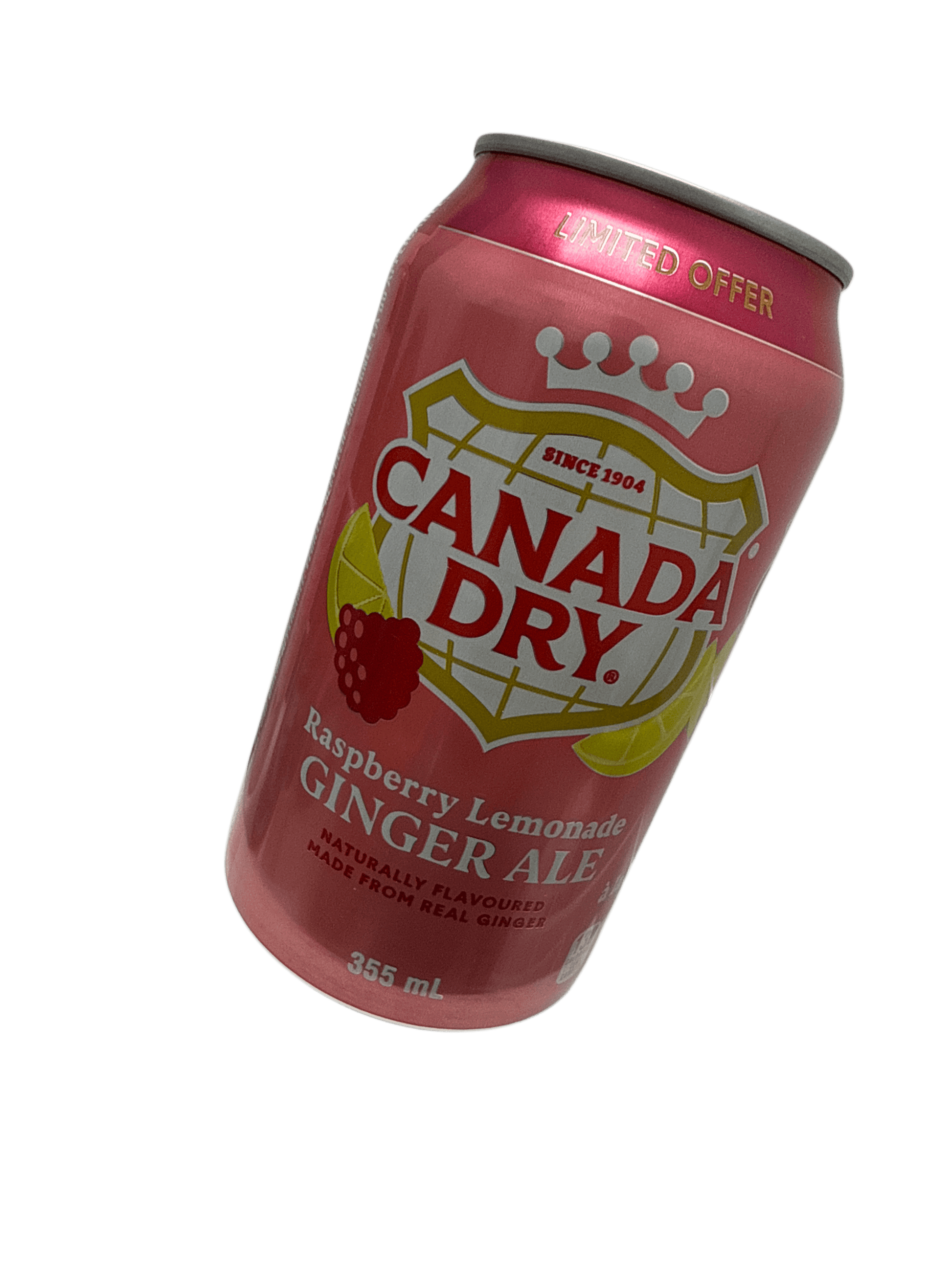 Canada Dry Limited Edition Raspberry Lemonade Ginger Ale Can 355ML - Canadian Edition - www.Shopthatapp.com