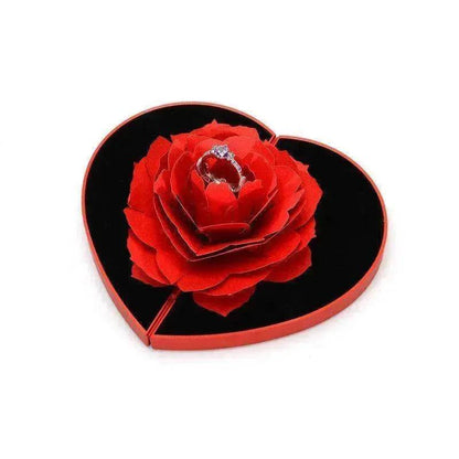 3D Love Box Heart-shaped Rose Flower Rotating Ring Box Valentines Day Gift - www.Shopthatapp.com