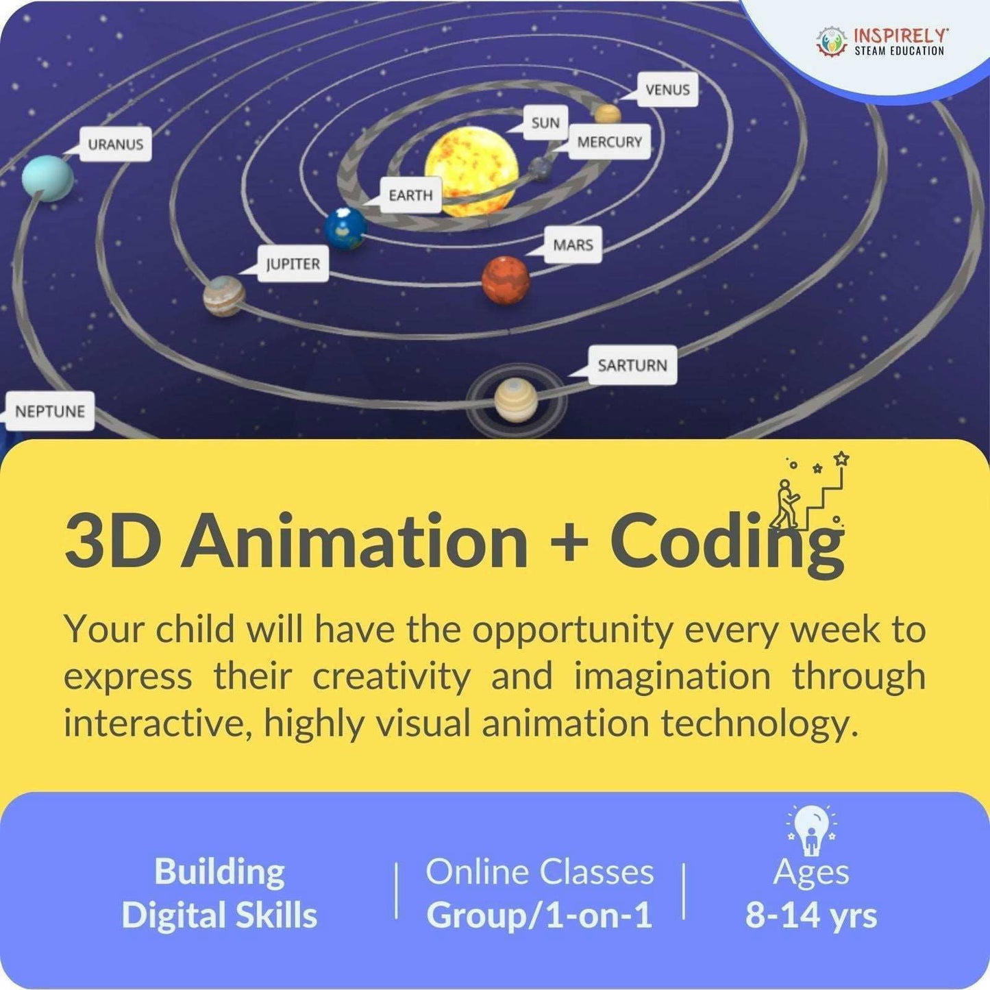 3D Animation Coding | For children ages 8-14 Yrs | Weekly Classes | Monthly Fee - Www.Shopthatapp.com