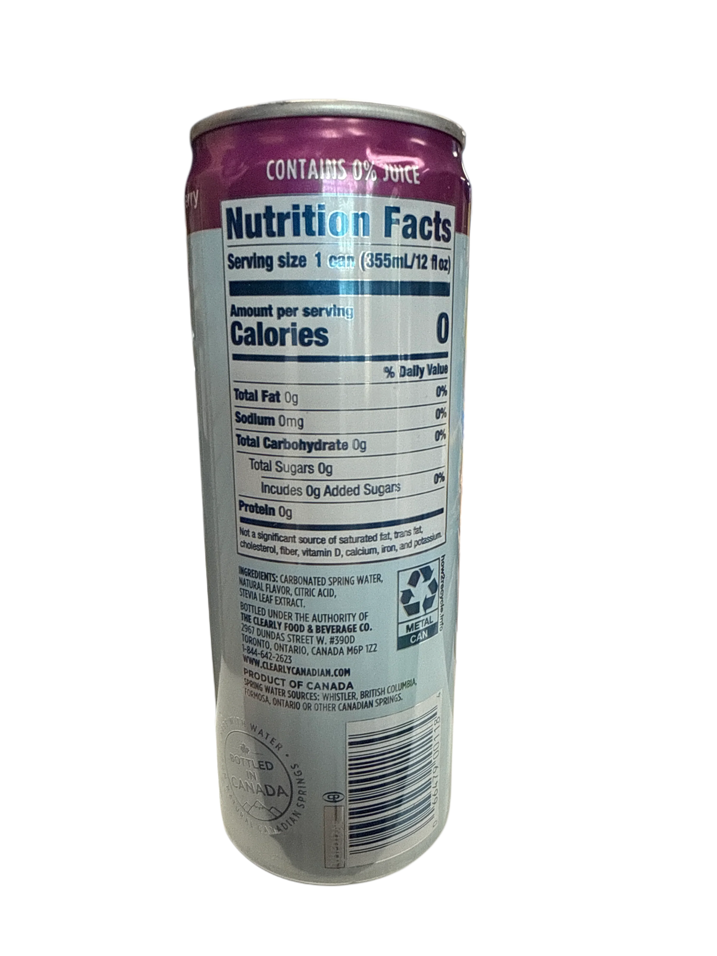 Clearly Canadian Zero Sugar Forest Blackberry Flavour 355ML - Canadian Edition - www.Shopthatapp.com