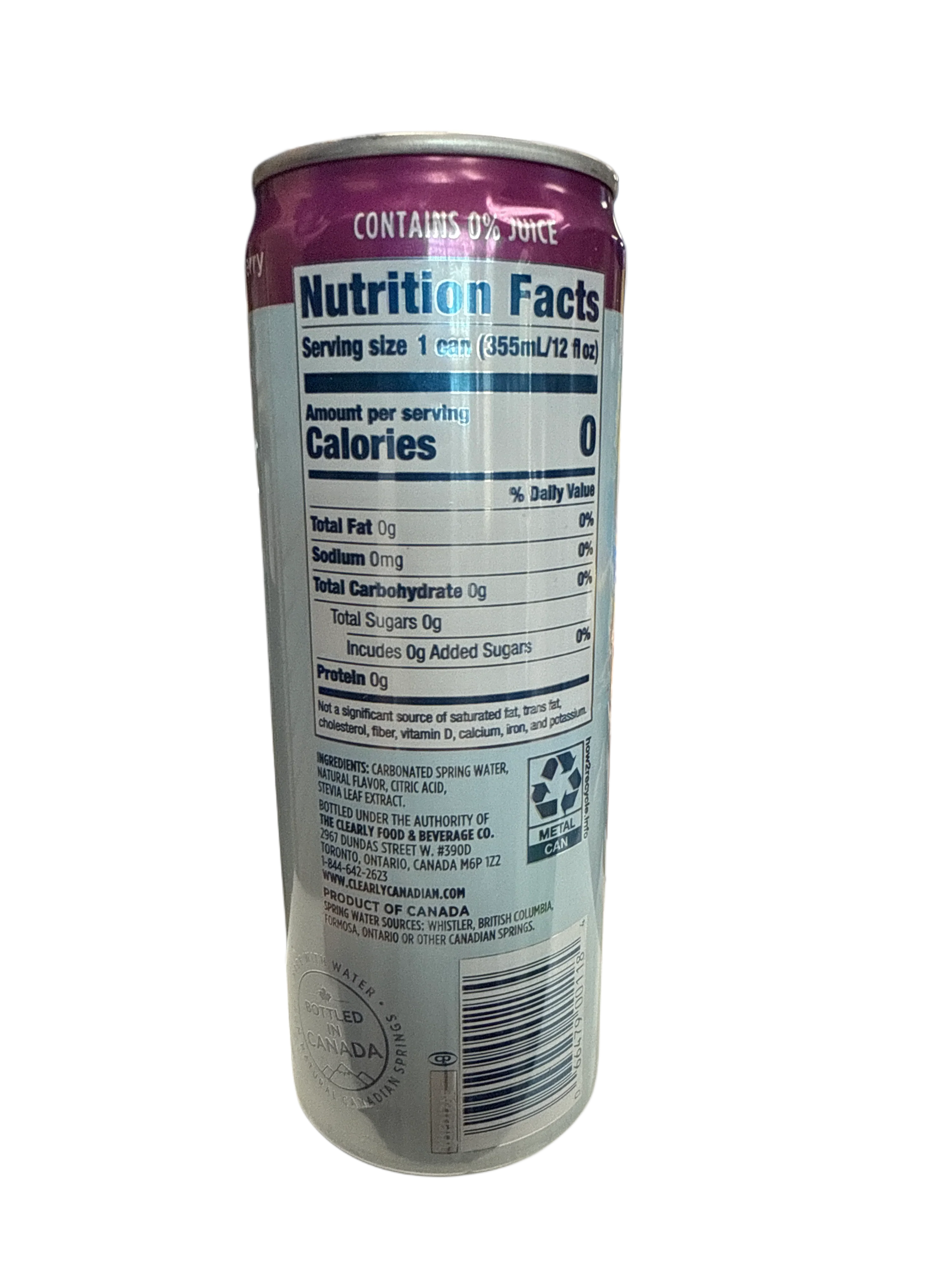 Clearly Canadian Zero Sugar Forest Blackberry Flavour 355ML - Canadian Edition - www.Shopthatapp.com