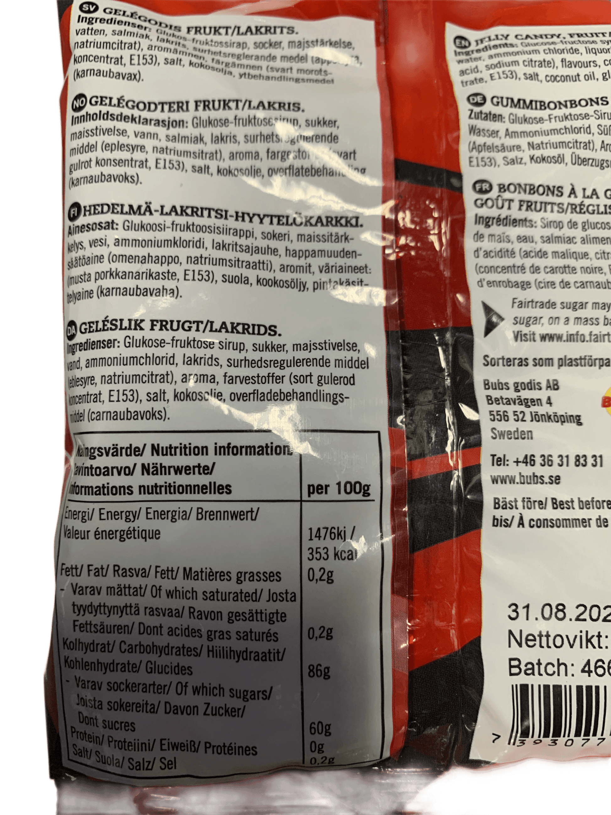 BUBS Godis Hallon Skalle Candy Bag 90G - Swedish Edition - www.Shopthatapp.com