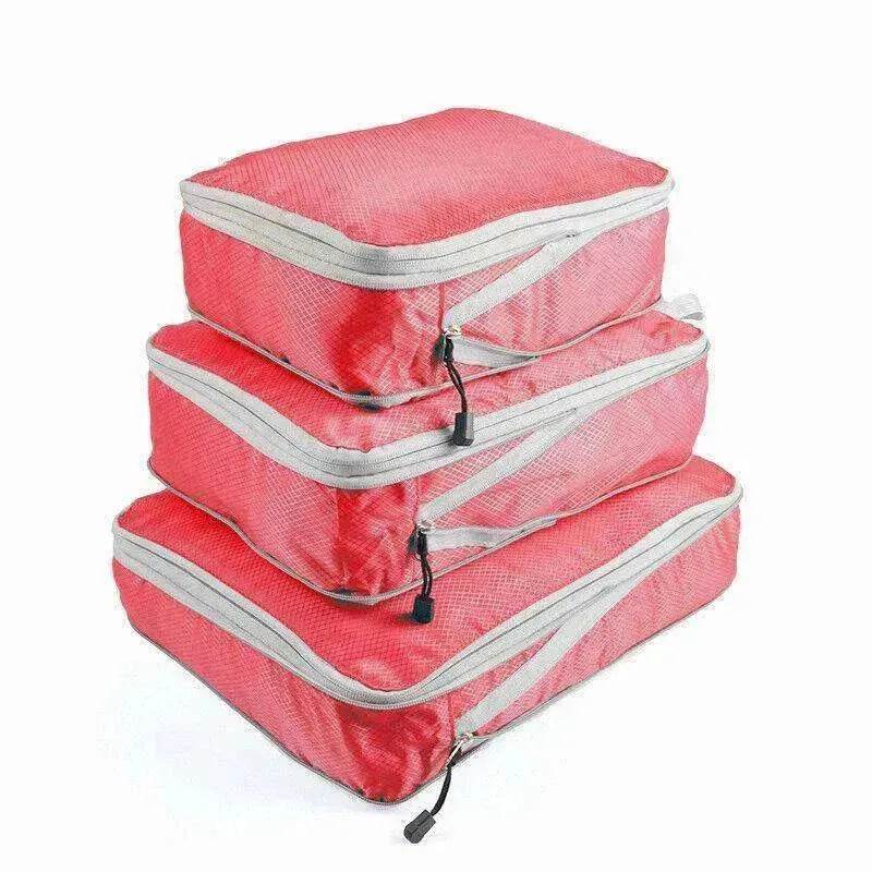 3Pcs Comp. Packing Cubes Expandable Travel Bags Organizer - Random Color - www.Shopthatapp.com #