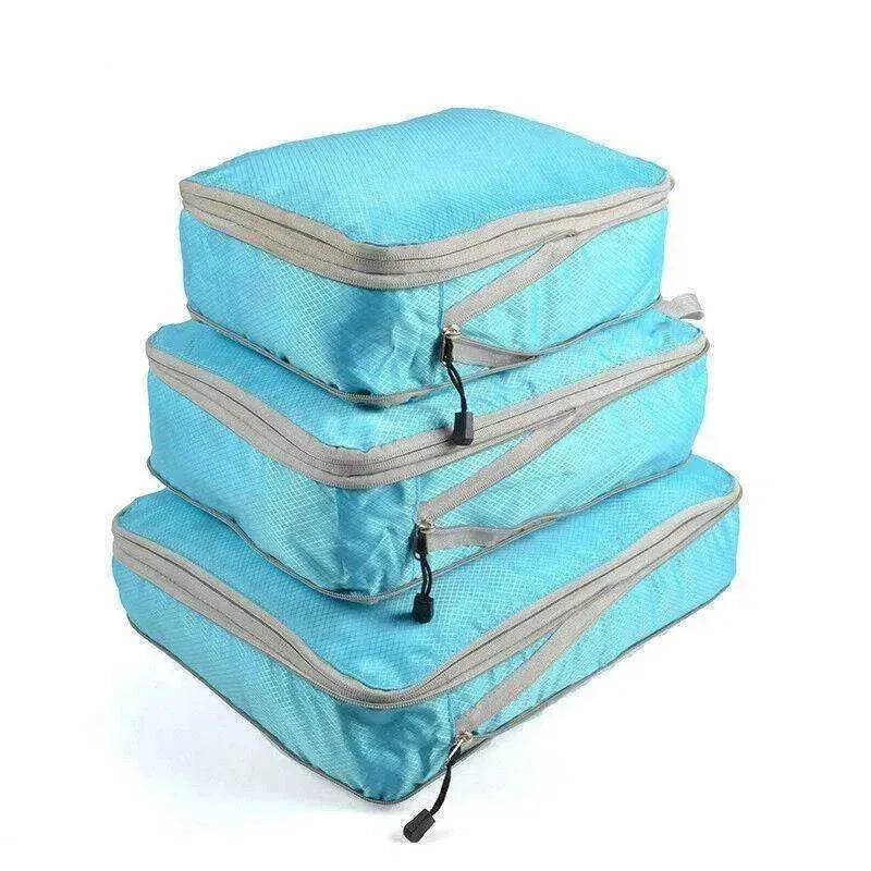 3Pcs Comp. Packing Cubes Expandable Travel Bags Organizer - Random Color - www.Shopthatapp.com #
