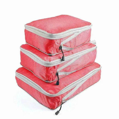 3Pcs Comp. Packing Cubes Expandable Travel Bags Organizer - Random Color - www.Shopthatapp.com