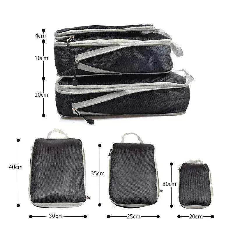 3Pcs Comp. Packing Cubes Expandable Travel Bags Organizer - Random Color - www.Shopthatapp.com