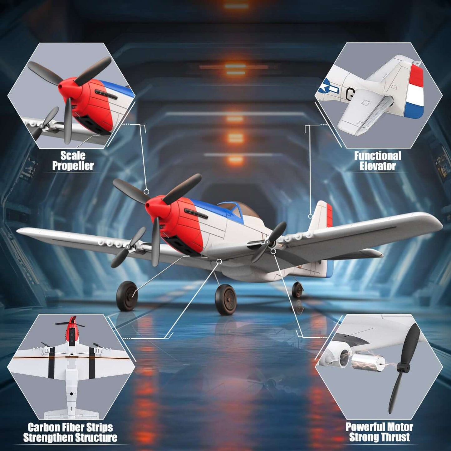 Volantex RC P51D 3CH RTF Airplane with Gyro – Beginner-Friendly RC Plane - www.Shopthatapp.com