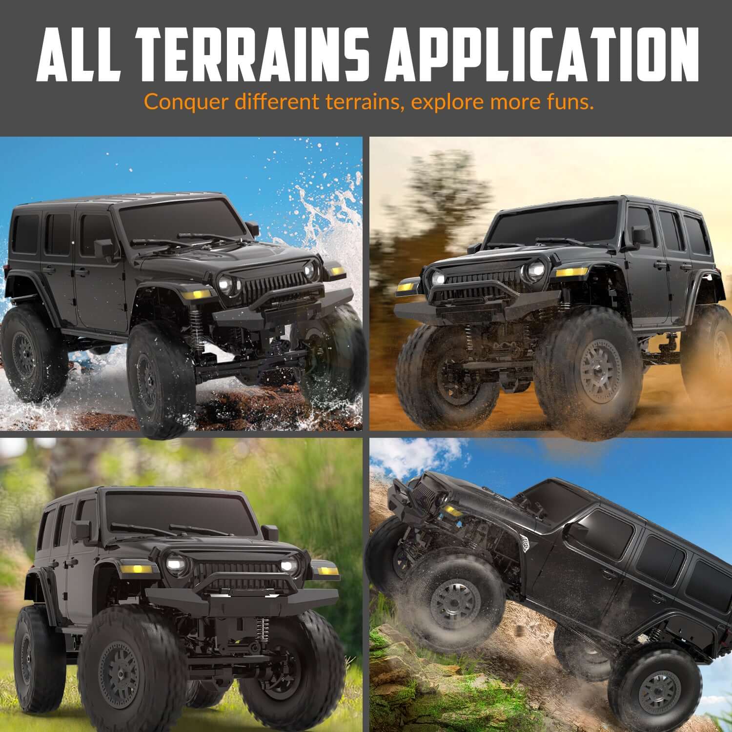 RACENT RCS24 1/24 4WD All-Terrain RC Monster Truck with LED - www.Shopthatapp.com