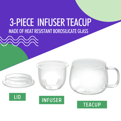 Coffret cadeau de thé vert en vrac et de tasses à thé à infusion
