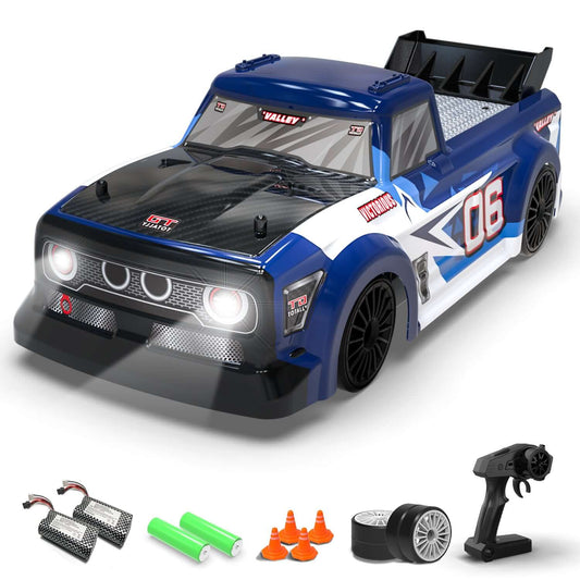 Racent 1:14 Drift RC-Auto für Kinder, 4WD 2,4 GHz mit LED-Leuchten, Doppelbatterie
