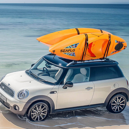 Kayak Roof Rack 1 Pair J-Bar, Soft Roof Rack, Top Mount Tie Down, Carrier For Kayak, Surf Board, Canoe, SUP, Ski Board, Mount On Car, SUV, Truck, 2 Kayaks - www.Shopthatapp.com