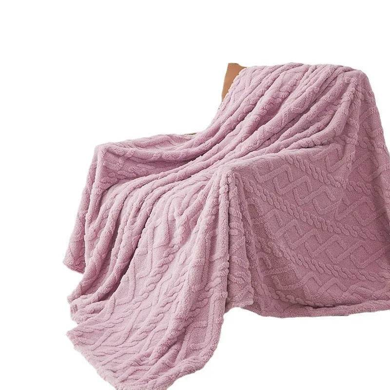 Single-layer Double-sided Tower Velvet Sofa Cover Soft Winter Blanket - www.Shopthatapp.com