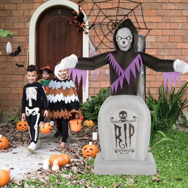 Grim Reaper And Grave, Halloween Inflatable Decoration 12V - www.Shopthatapp.com