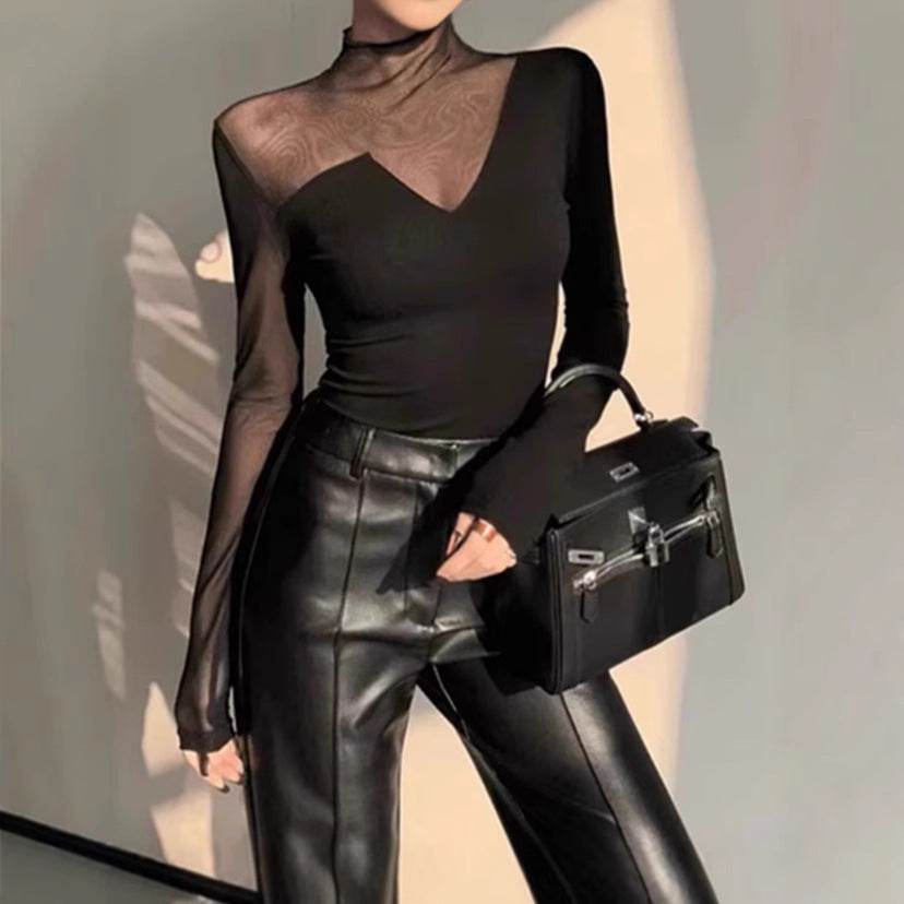 Fashion Chic Slim fit High neck bodycon top for women - www.Shopthatapp.com