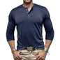 Men's Long-sleeved Henry Collar T-shirt - www.Shopthatapp.com