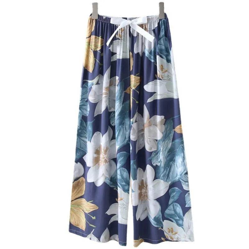 Cotton Silk Pajama Lounge trouser Pants Summer Women - www.Shopthatapp.com