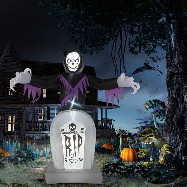 Grim Reaper And Grave, Halloween Inflatable Decoration 12V - www.Shopthatapp.com