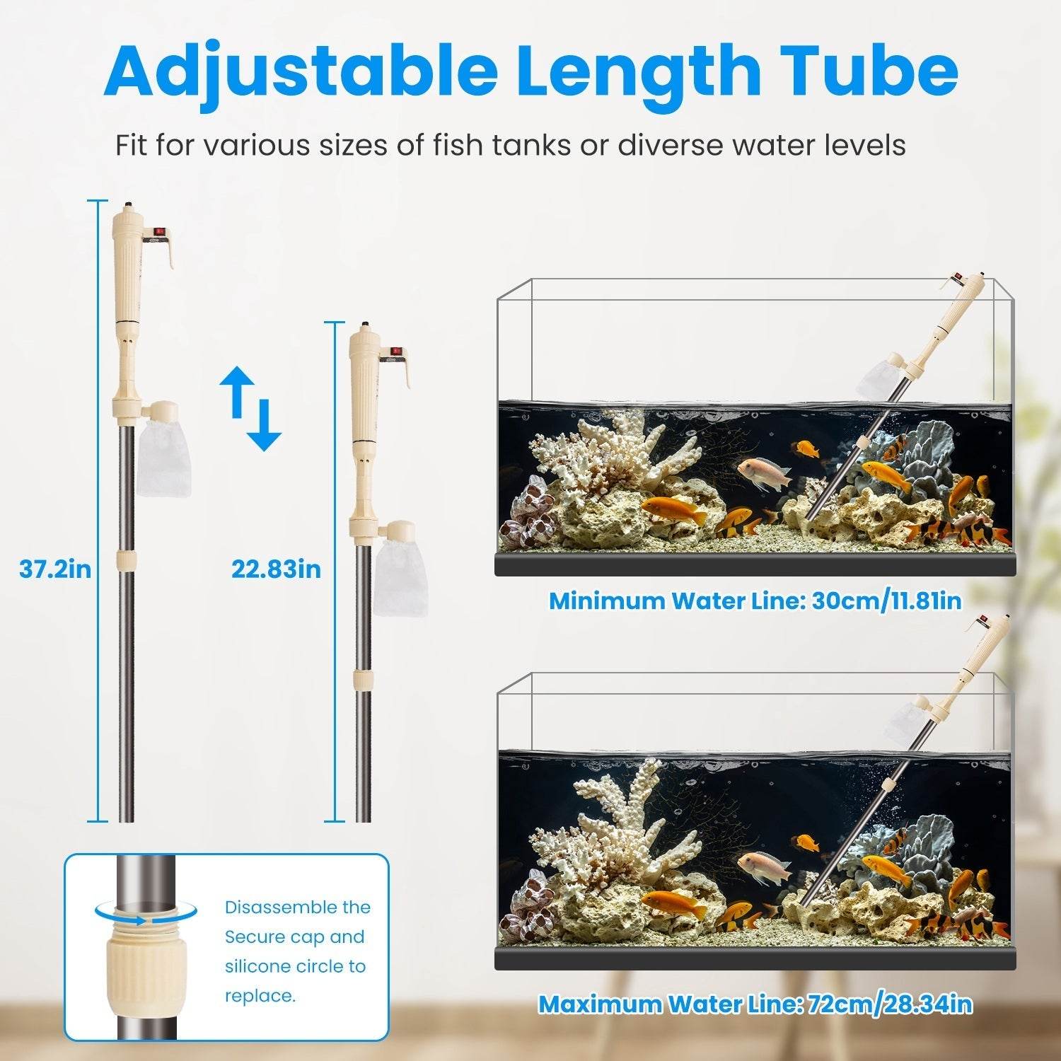 Powerful Electric Aquarium Vacuum Gravel Cleaner - www.Shopthatapp.com