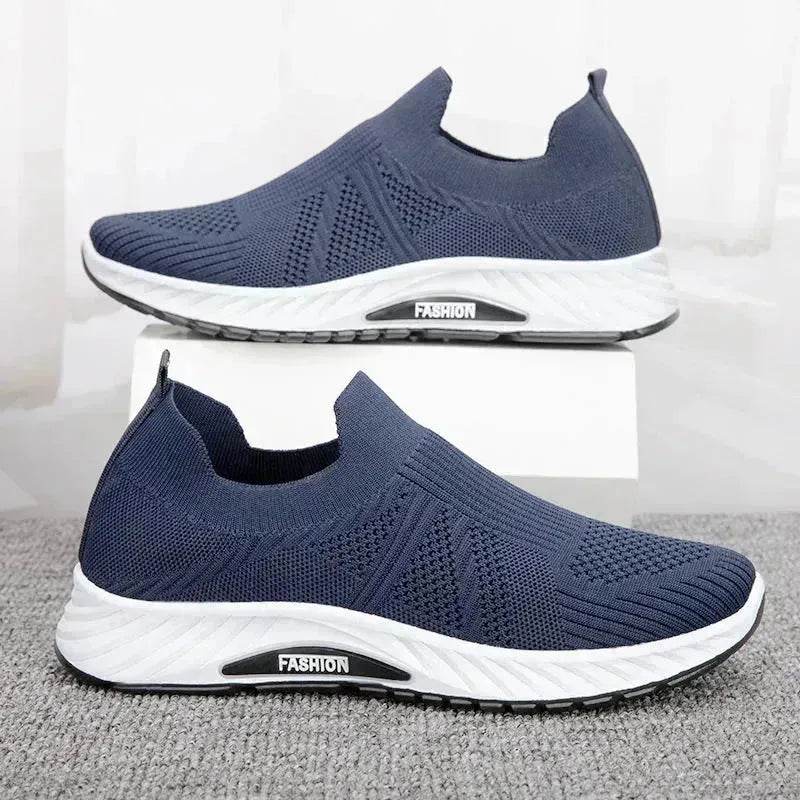 Casual Slip-on Mesh Sports Shoes Flying Woven Soft Breathable  Running Walking Flat Shoes Men - www.Shopthatapp.com