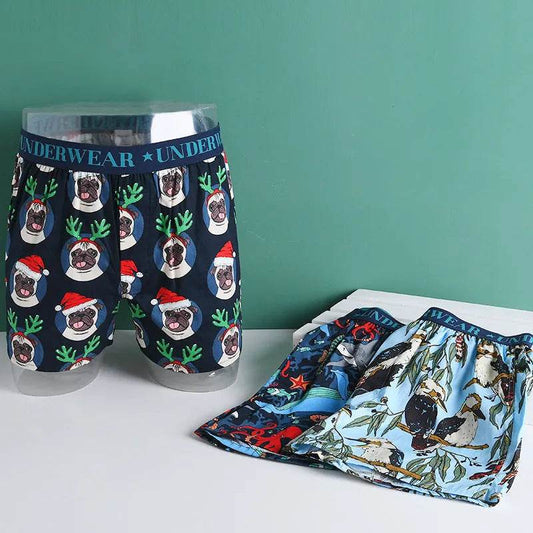 Cartoon Printed Cotton Men's Underwear Loose Boxer Short Breathable - www.Shopthatapp.com