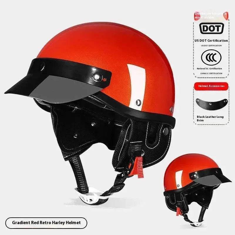 3C Certified Electric Sports Motorcycle Bike Retro Helmet Men And Women - www.Shopthatapp.com