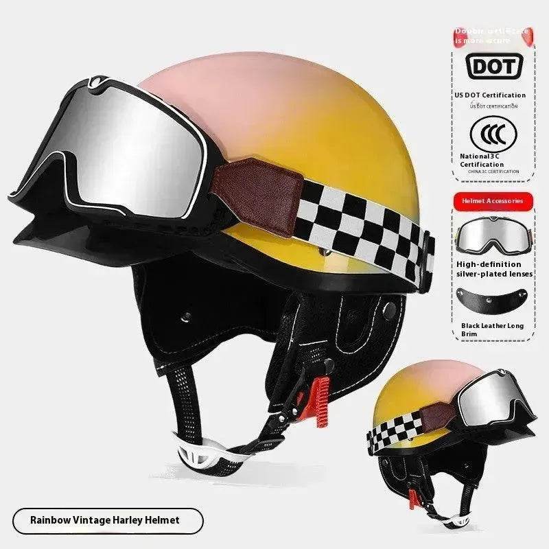 3C Certified Electric Sports Motorcycle Bike Retro Helmet Men And Women - www.Shopthatapp.com