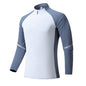 Mock Neck Half Zip  Workout top for Men Long Sleeve exercise top - www.Shopthatapp.com