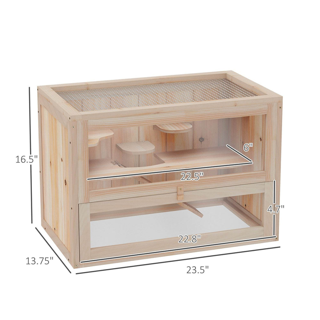 2- Tier Wooden Crafted Hamster Rodent Habitat Cage - www.Shopthatapp.com