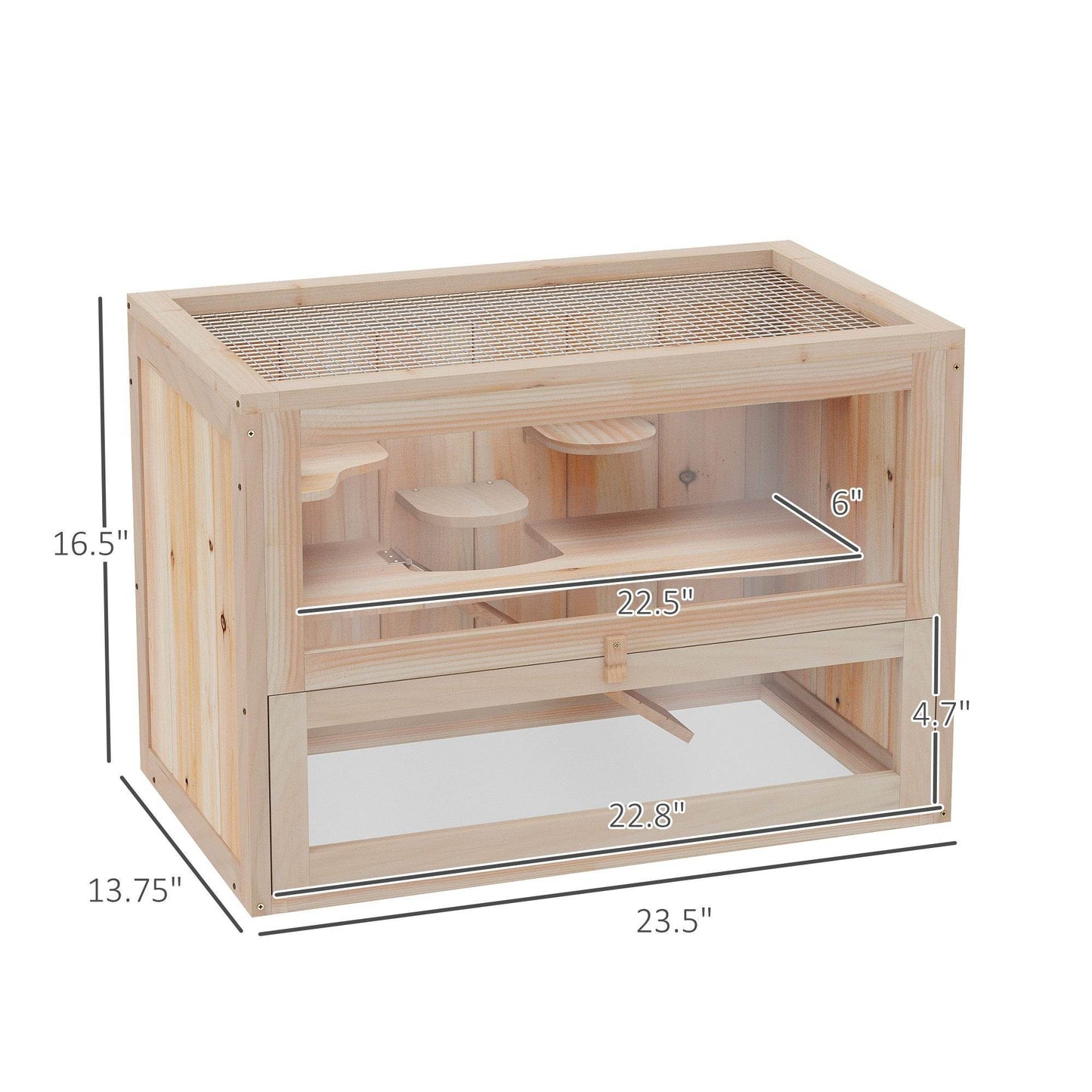 2- Tier Wooden Crafted Hamster Rodent Habitat Cage - www.Shopthatapp.com