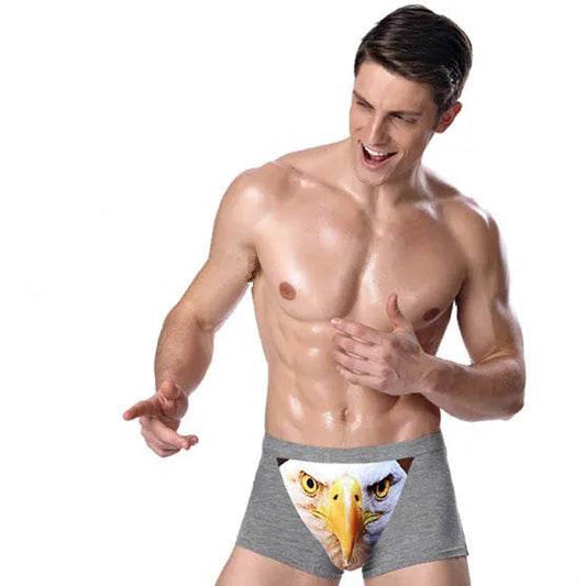 Printed Wolf Head Big Bird  Men's Boxer Briefs Underwear - www.Shopthatapp.com