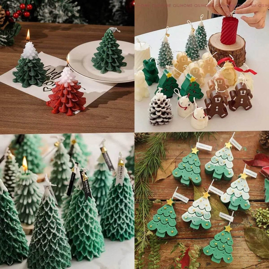 Christmas Tree Silicone Molds For DIY Christmas Creative Atmosphere Decoration Handmade Fragrant Candles - www.Shopthatapp.com