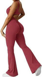 Women Sleeveless Flare Long Pant Yoga Fitness Jumpsuits - www.Shopthatapp.com