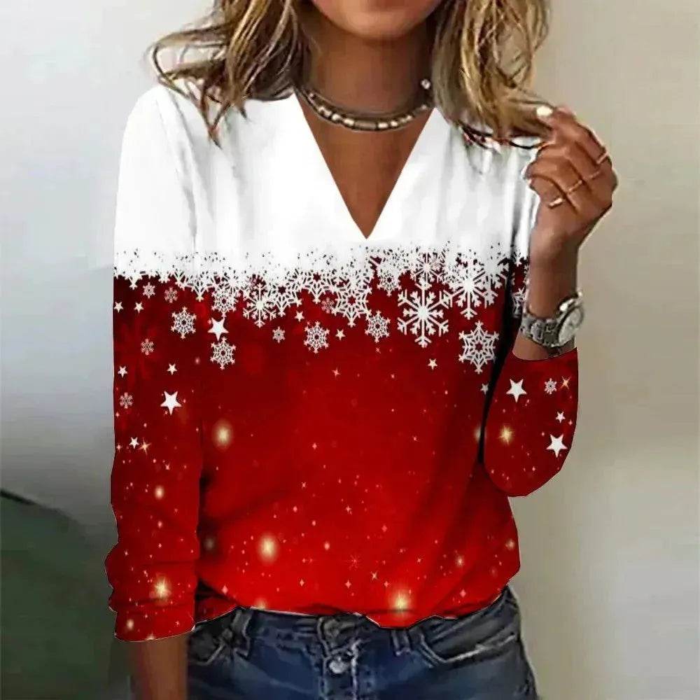 Women's V-neck Long Sleeved T-shirt - www.Shopthatapp.com