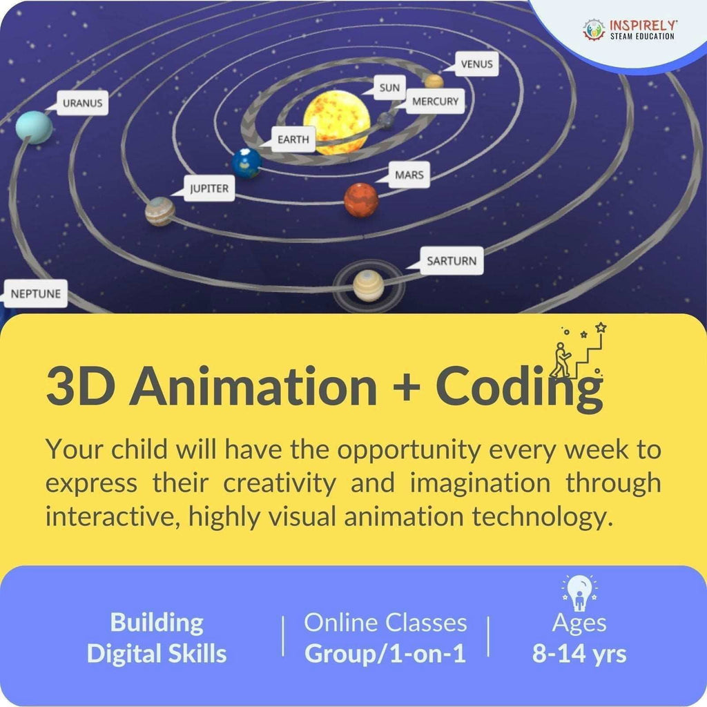 3D Animation Coding | For children ages 8-14 Yrs | Weekly Classes | Monthly Fee - www.Shopthatapp.com