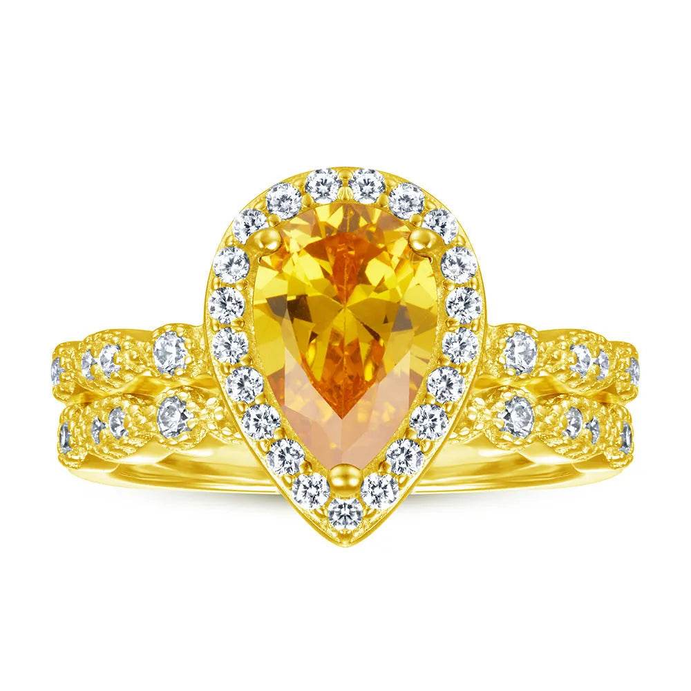 Fashion Ring Set Ladies 925 Sterling Silver Combination Wedding Ring women - www.Shopthatapp.com